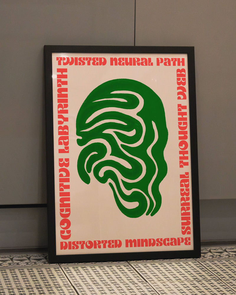 Twisted Neural Path Poster – FineArt Wandbild, moderne Kunst & Fine Art Print von Spawnd, handgefertigt & Made in Germany