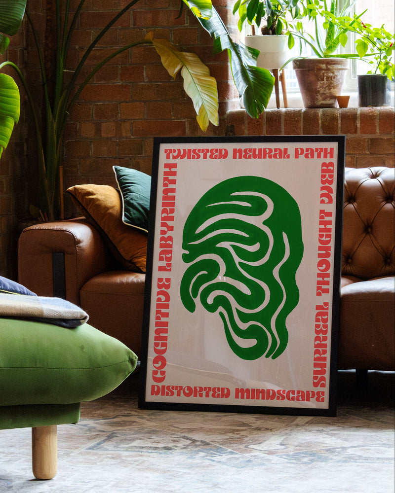 Twisted Neural Path Poster – FineArt Wandbild, moderne Kunst & Fine Art Print von Spawnd, handgefertigt & Made in Germany