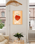 Typografie Apfel Poster – Apple Repeat Poster – FineArt Wandbild, moderne Kunst & Fine Art Print von Spawnd, handgefertigt & Made in Germany