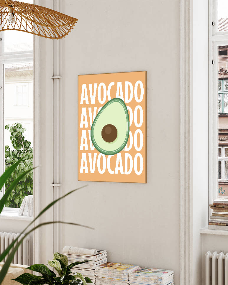 Typografie Avocado Poster – Avocado Repeat Poster – FineArt Wandbild, moderne Kunst &amp; Fine Art Print von Spawnd, handgefertigt &amp; Made in Germany