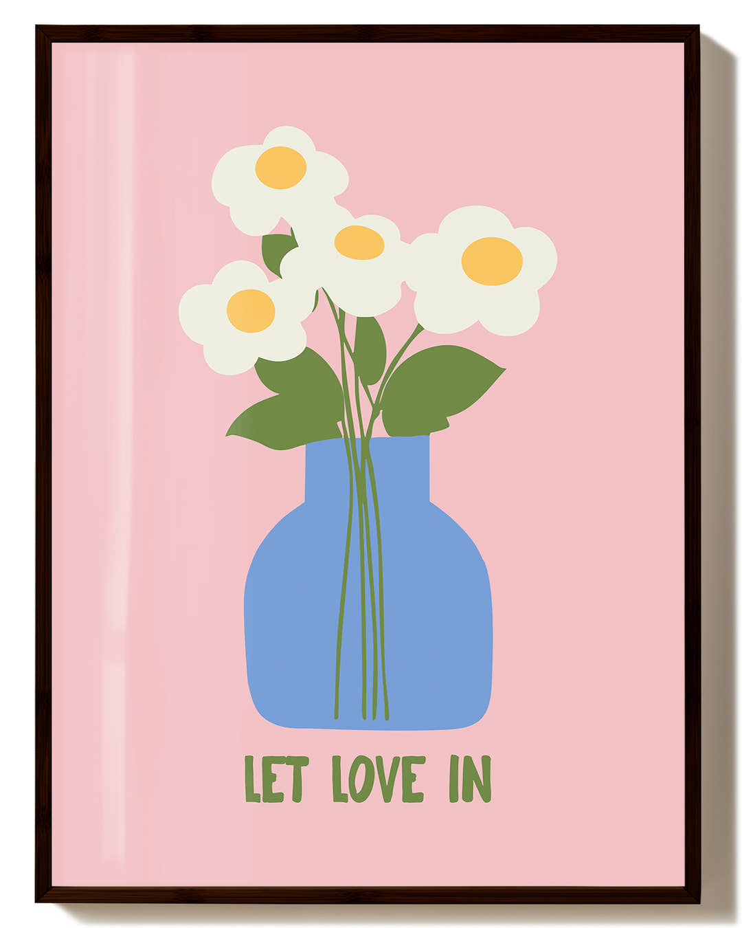 Typografie &amp; Illustration Blumen Poster – Let Love In Poster – FineArt Wandbild, moderne Kunst &amp; Fine Art Print von Spawnd, handgefertigt &amp; Made in Germany