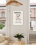 Typografie & Illustration Kaffee Poster – Morning Coffee Poster – FineArt Wandbild, moderne Kunst & Fine Art Print von Spawnd, handgefertigt & Made in Germany
