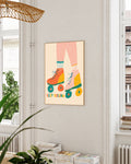 Typografie & Illustration Rollschuh Poster – Keep rolling Poster – FineArt Wandbild, moderne Kunst & Fine Art Print von Spawnd, handgefertigt & Made in Germany