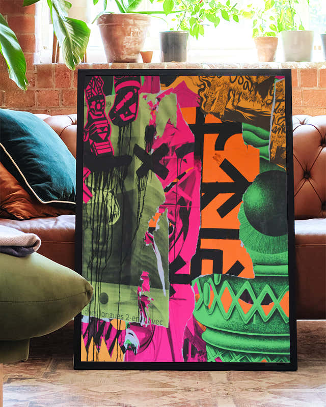 Urban Pop Art Collage Poster – Urban Clash Poster – FineArt Wandbild, moderne Kunst & Fine Art Print von Spawnd, handgefertigt & Made in Germany