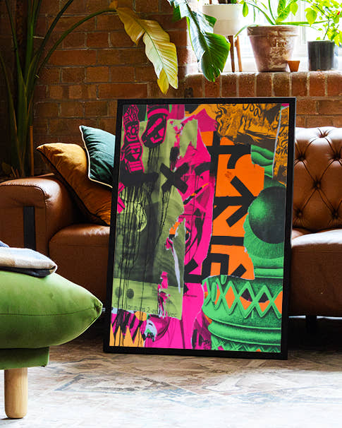 Urban Pop Art Collage Poster – Urban Clash Poster – FineArt Wandbild, moderne Kunst &amp; Fine Art Print von Spawnd, handgefertigt &amp; Made in Germany