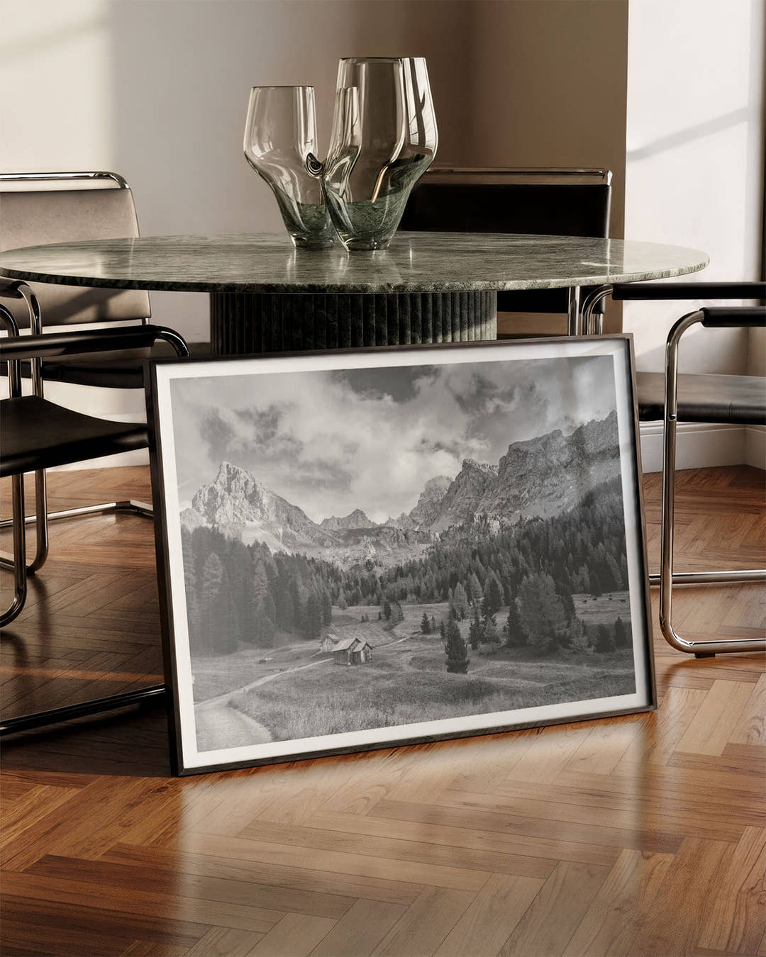 Valley Poster – FineArt Wandbild, moderne Kunst &amp; Fine Art Print von Spawnd, handgefertigt &amp; Made in Germany