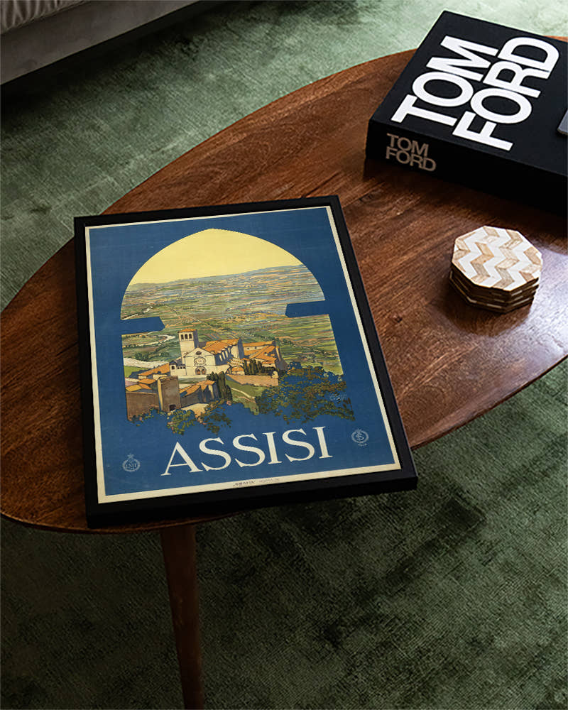 Vintage Assisi Italien Poster – Assisi Italia Poster – FineArt Wandbild, moderne Kunst &amp; Fine Art Print von Spawnd, handgefertigt &amp; Made in Germany