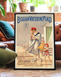 Vintage Belgien Reise Poster – Belgian Watering Places Ostende Poster – FineArt Wandbild, moderne Kunst & Fine Art Print von Spawnd, handgefertigt & Made in Germany