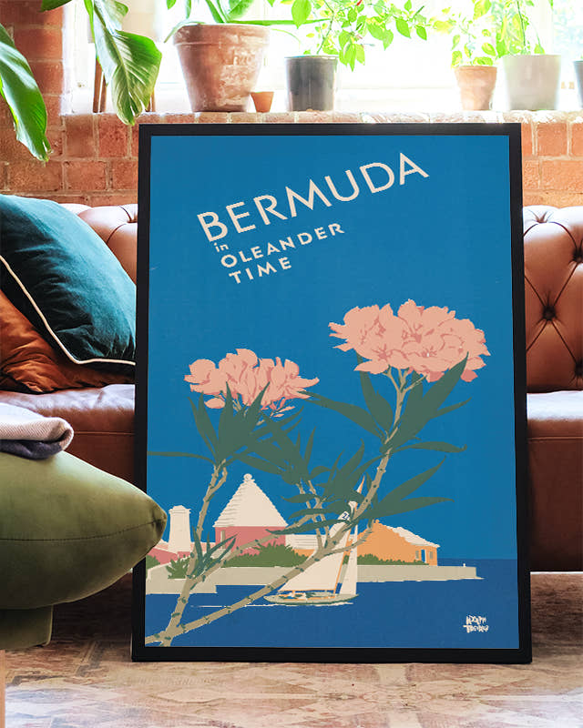 Vintage Bermuda Reise Poster – Klassisches Strandmotiv Poster – FineArt Wandbild, moderne Kunst &amp; Fine Art Print von Spawnd, handgefertigt &amp; Made in Germany