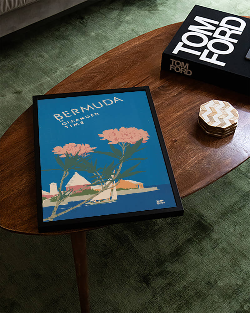 Vintage Bermuda Reise Poster – Klassisches Strandmotiv Poster – FineArt Wandbild, moderne Kunst &amp; Fine Art Print von Spawnd, handgefertigt &amp; Made in Germany