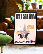 Vintage Boston Airlines Poster – Allegheny Airlines Poster – FineArt Wandbild, moderne Kunst & Fine Art Print von Spawnd, handgefertigt & Made in Germany