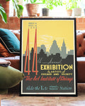 Vintage Chicago Ausstellungsposter & Art Deco Architektur Poster – Chicago Art Exhibition Poster – FineArt Wandbild, moderne Kunst & Fine Art Print von Spawnd, handgefertigt & Made in Germany