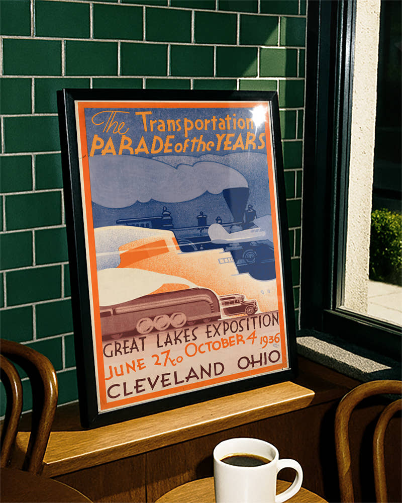 Vintage Cleveland Ohio Poster 1936 – Great Lakes Exposition Poster – FineArt Wandbild, moderne Kunst &amp; Fine Art Print von Spawnd, handgefertigt &amp; Made in Germany