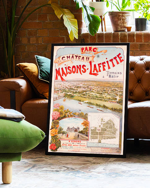 Vintage Frankreich Immobilien Poster – Parc Maisons Laffitte 1937 Poster – FineArt Wandbild, moderne Kunst &amp; Fine Art Print von Spawnd, handgefertigt &amp; Made in Germany