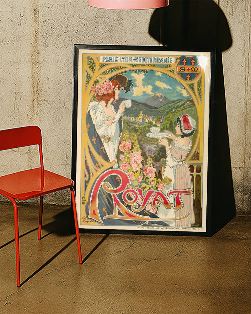 Vintage Frankreich Jugendstil Poster Auvergne – Royat Poster – FineArt Wandbild, moderne Kunst &amp; Fine Art Print von Spawnd, handgefertigt &amp; Made in Germany