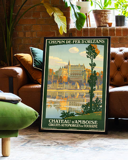 Vintage Frankreich Schloss Poster – Chateau d’Amboise 1922 Poster – FineArt Wandbild, moderne Kunst &amp; Fine Art Print von Spawnd, handgefertigt &amp; Made in Germany