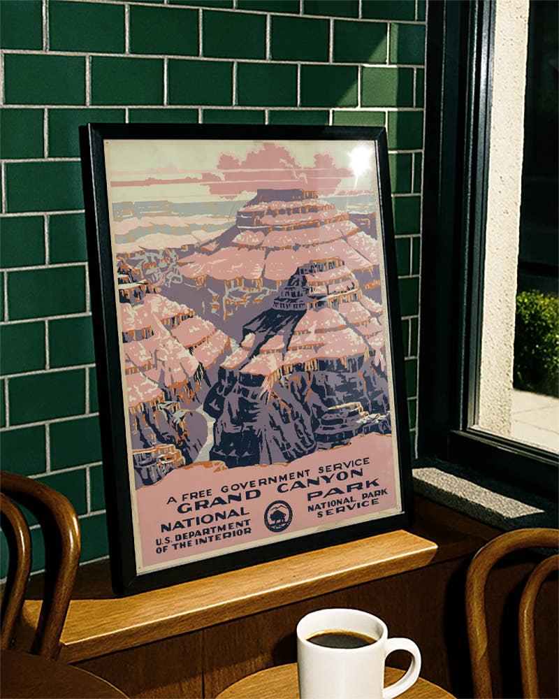 Vintage Grand Canyon USA Poster – Nationalpark Arizona Poster – FineArt Wandbild, moderne Kunst &amp; Fine Art Print von Spawnd, handgefertigt &amp; Made in Germany