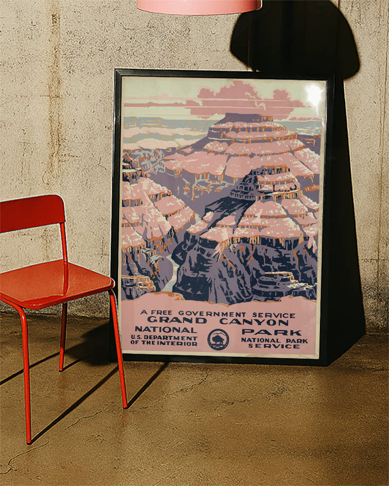 Vintage Grand Canyon USA Poster – Nationalpark Arizona Poster – FineArt Wandbild, moderne Kunst &amp; Fine Art Print von Spawnd, handgefertigt &amp; Made in Germany