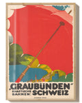Vintage Graubünden Schweiz Alpen Poster – Rhaetische Bahnen Poster – FineArt Wandbild, moderne Kunst & Fine Art Print von Spawnd, handgefertigt & Made in Germany