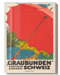 Vintage Graubünden Schweiz Alpen Poster – Rhaetische Bahnen Poster – FineArt Wandbild, moderne Kunst & Fine Art Print von Spawnd, handgefertigt & Made in Germany