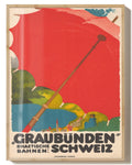 Vintage Graubünden Schweiz Alpen Poster – Rhaetische Bahnen Poster – FineArt Wandbild, moderne Kunst & Fine Art Print von Spawnd, handgefertigt & Made in Germany