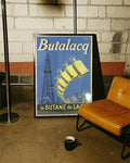 Vintage Industrie Werbeplakat Frankreich Poster – Butane de Lacq Poster – FineArt Wandbild, moderne Kunst & Fine Art Print von Spawnd, handgefertigt & Made in Germany