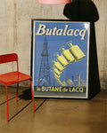 Vintage Industrie Werbeplakat Frankreich Poster – Butane de Lacq Poster – FineArt Wandbild, moderne Kunst & Fine Art Print von Spawnd, handgefertigt & Made in Germany