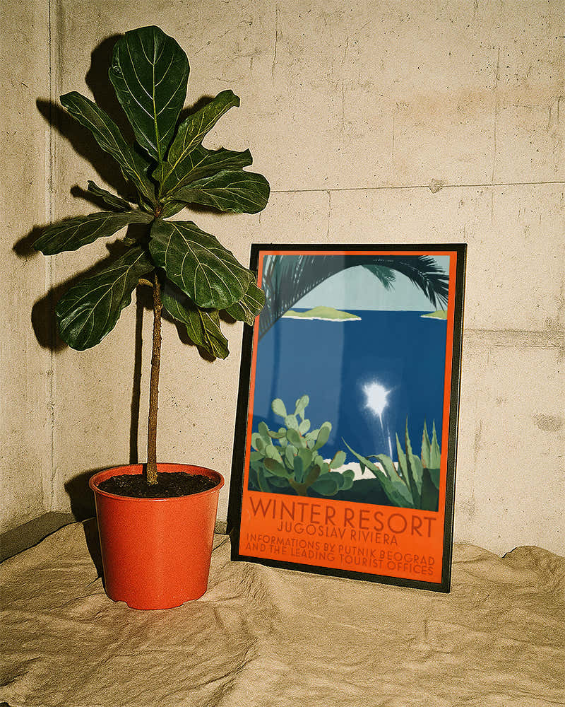 Vintage Jugoslawische Riviera Poster – Adriaküste Jugoslawien Poster – FineArt Wandbild, moderne Kunst & Fine Art Print von Spawnd, handgefertigt & Made in Germany