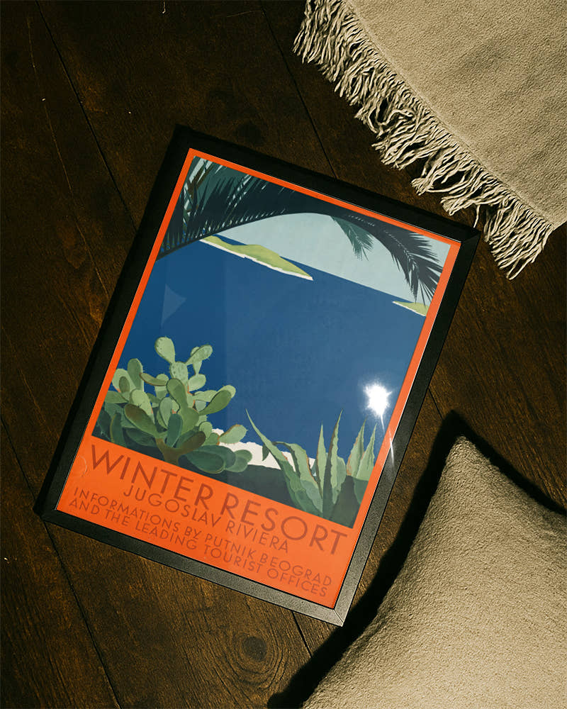Vintage Jugoslawische Riviera Poster – Adriaküste Jugoslawien Poster – FineArt Wandbild, moderne Kunst &amp; Fine Art Print von Spawnd, handgefertigt &amp; Made in Germany