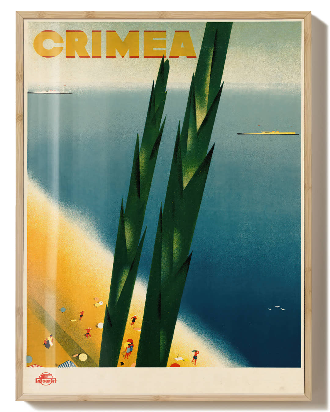 Vintage Krim Halbinsel Poster mit Küstenmotiv – Crimea Poster – FineArt Wandbild, moderne Kunst &amp; Fine Art Print von Spawnd, handgefertigt &amp; Made in Germany