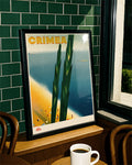 Vintage Krim Halbinsel Poster mit Küstenmotiv – Crimea Poster – FineArt Wandbild, moderne Kunst & Fine Art Print von Spawnd, handgefertigt & Made in Germany