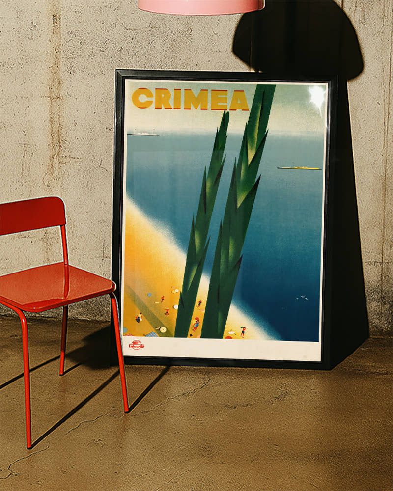 Vintage Krim Halbinsel Poster mit Küstenmotiv – Crimea Poster – FineArt Wandbild, moderne Kunst &amp; Fine Art Print von Spawnd, handgefertigt &amp; Made in Germany