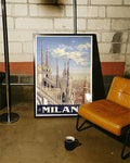 Vintage Mailand Italien Poster – Milano Dom & Skyline Poster – FineArt Wandbild, moderne Kunst & Fine Art Print von Spawnd, handgefertigt & Made in Germany