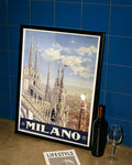 Vintage Mailand Italien Poster – Milano Dom & Skyline Poster – FineArt Wandbild, moderne Kunst & Fine Art Print von Spawnd, handgefertigt & Made in Germany
