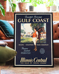 Vintage Mississippi Golf & Küstenreise Poster – Gulf Coast Poster – FineArt Wandbild, moderne Kunst & Fine Art Print von Spawnd, handgefertigt & Made in Germany
