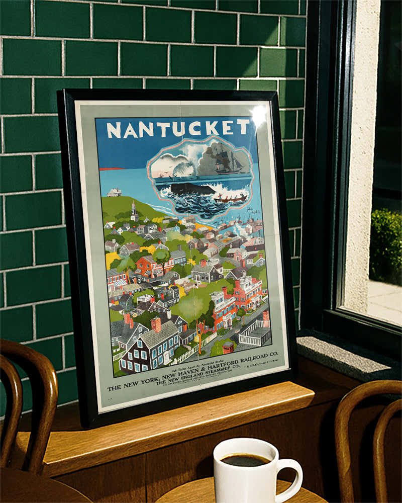Vintage Nantucket Poster – Insel Massachusetts USA Poster – FineArt Wandbild, moderne Kunst & Fine Art Print von Spawnd, handgefertigt & Made in Germany