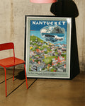 Vintage Nantucket Poster – Insel Massachusetts USA Poster – FineArt Wandbild, moderne Kunst & Fine Art Print von Spawnd, handgefertigt & Made in Germany
