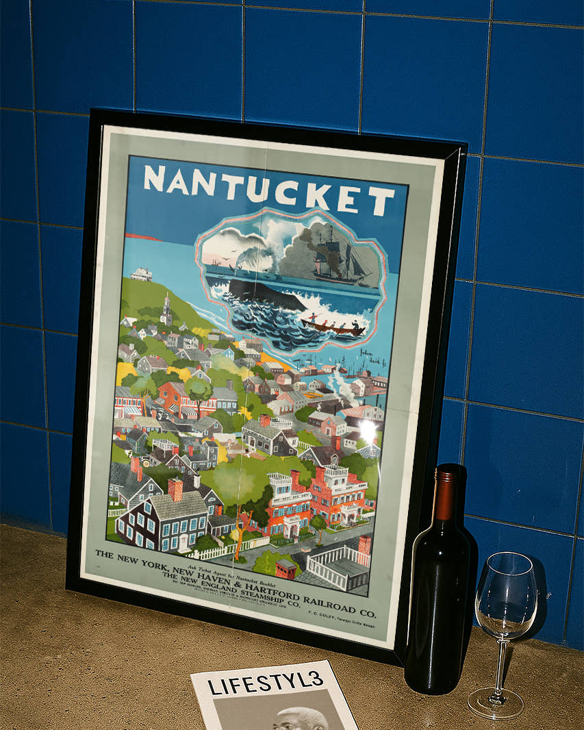 Vintage Nantucket Poster – Insel Massachusetts USA Poster – FineArt Wandbild, moderne Kunst &amp; Fine Art Print von Spawnd, handgefertigt &amp; Made in Germany