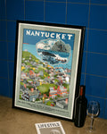 Vintage Nantucket Poster – Insel Massachusetts USA Poster – FineArt Wandbild, moderne Kunst & Fine Art Print von Spawnd, handgefertigt & Made in Germany