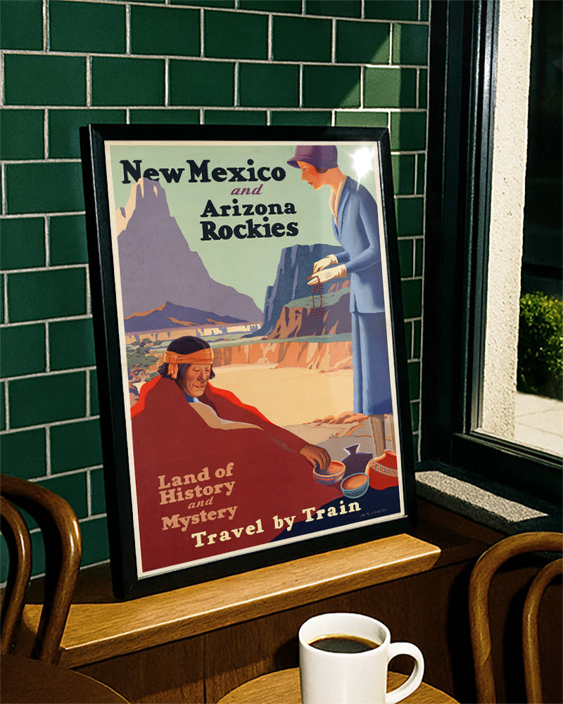 Vintage New Mexico &amp; Arizona Poster – Rocky Mountains USA Poster – FineArt Wandbild, moderne Kunst &amp; Fine Art Print von Spawnd, handgefertigt &amp; Made in Germany