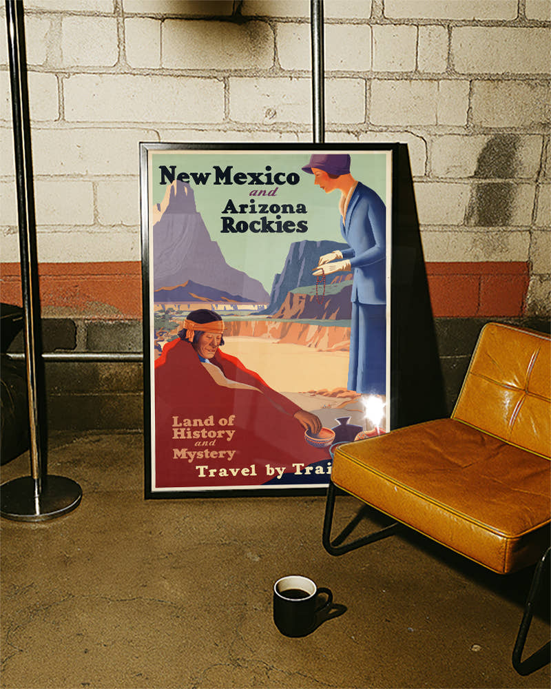 Vintage New Mexico &amp; Arizona Poster – Rocky Mountains USA Poster – FineArt Wandbild, moderne Kunst &amp; Fine Art Print von Spawnd, handgefertigt &amp; Made in Germany