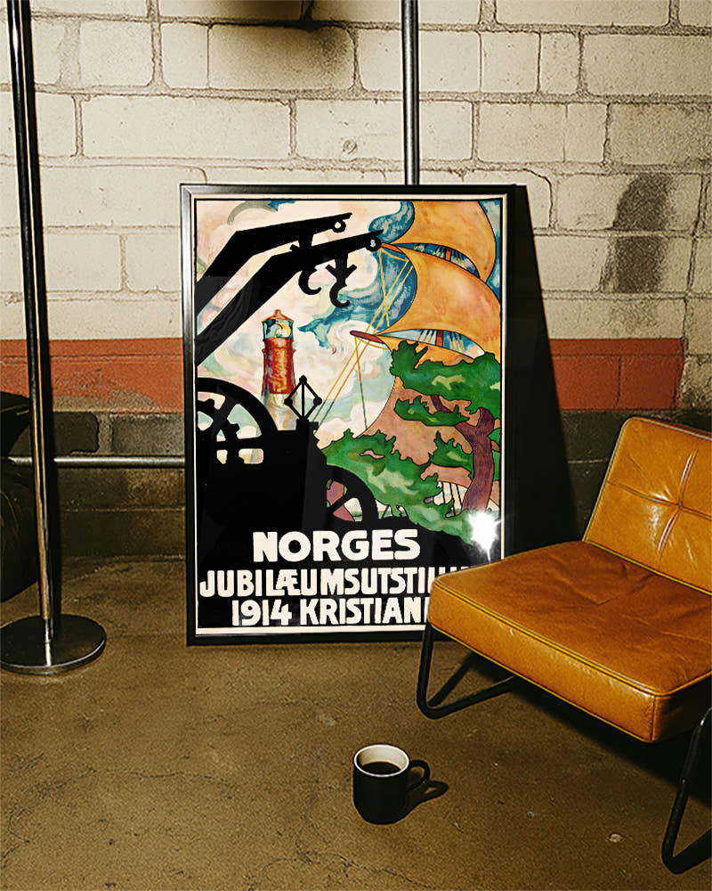 Vintage Oslo Norwegen Poster – Jubiläumsausstellung 1914 Poster – FineArt Wandbild, moderne Kunst &amp; Fine Art Print von Spawnd, handgefertigt &amp; Made in Germany