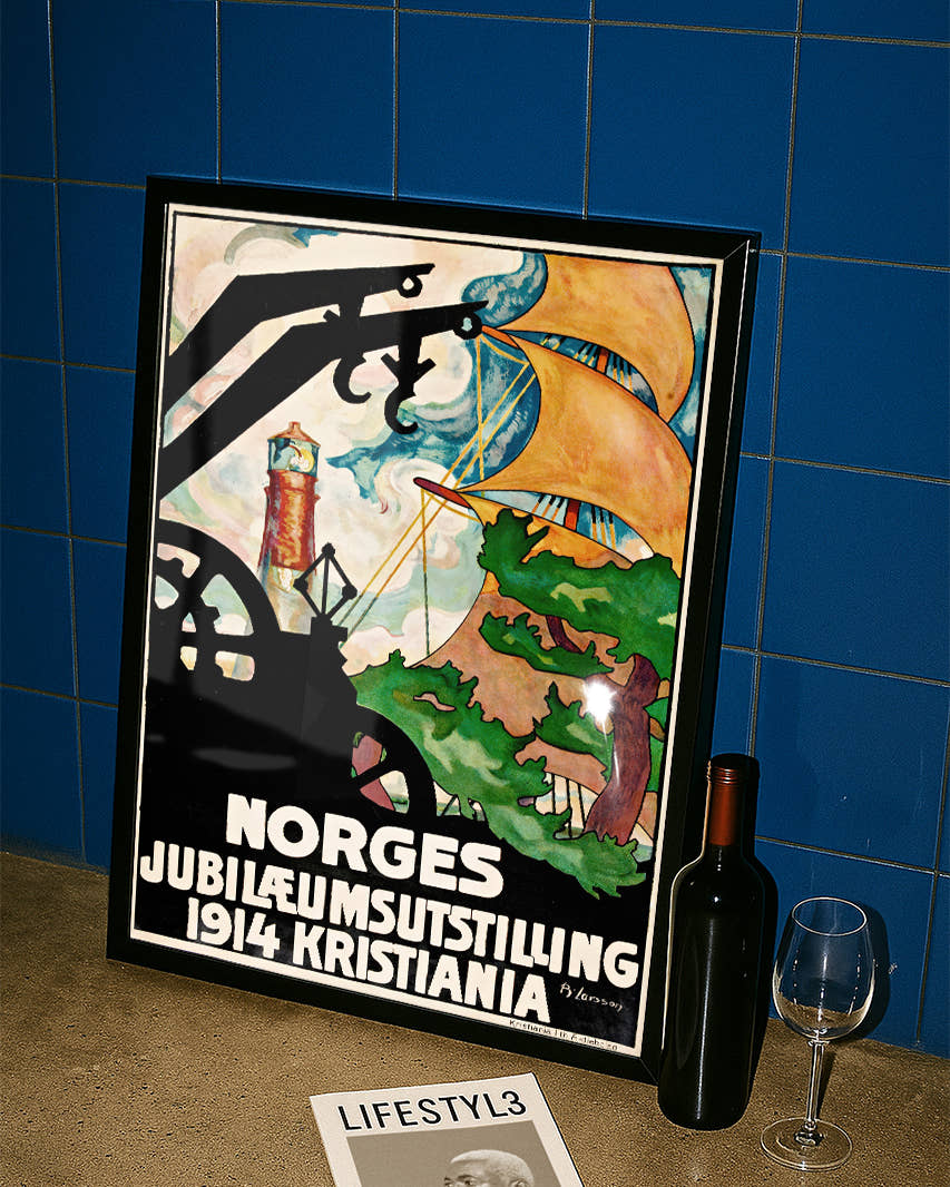 Vintage Oslo Norwegen Poster – Jubiläumsausstellung 1914 Poster – FineArt Wandbild, moderne Kunst &amp; Fine Art Print von Spawnd, handgefertigt &amp; Made in Germany