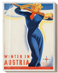 Vintage Österreich Poster – Winter in Austria Skifahren Poster – FineArt Wandbild, moderne Kunst & Fine Art Print von Spawnd, handgefertigt & Made in Germany