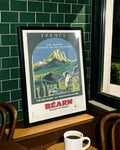 Vintage Pyrenäen Reiseplakat Frankreich Poster – Bearn Basses Pyrenees Poster – FineArt Wandbild, moderne Kunst & Fine Art Print von Spawnd, handgefertigt & Made in Germany