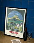 Vintage Pyrenäen Reiseplakat Frankreich Poster – Bearn Basses Pyrenees Poster – FineArt Wandbild, moderne Kunst & Fine Art Print von Spawnd, handgefertigt & Made in Germany