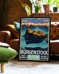 Vintage Schweiz Alpen Poster – Bürgenstock Luzern Poster – FineArt Wandbild, moderne Kunst & Fine Art Print von Spawnd, handgefertigt & Made in Germany