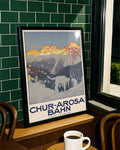 Vintage Schweiz Alpen Poster mit Bergbahn – Chur Arosa Bahn Poster – FineArt Wandbild, moderne Kunst & Fine Art Print von Spawnd, handgefertigt & Made in Germany