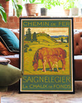 Vintage Schweiz Pferde Poster – Saignelegier Poster – FineArt Wandbild, moderne Kunst & Fine Art Print von Spawnd, handgefertigt & Made in Germany