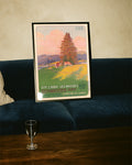Vintage Schweiz Poster mit Jura Landschaft & Kühen – Ste Croix Les Rasses Poster – FineArt Wandbild, moderne Kunst & Fine Art Print von Spawnd, handgefertigt & Made in Germany